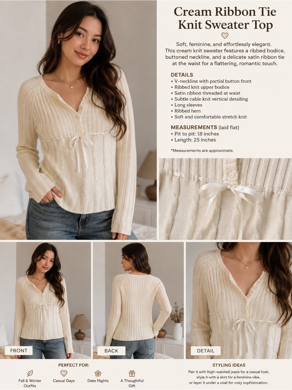 Creamy Sweater Size Large